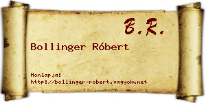 Bollinger Róbert névjegykártya