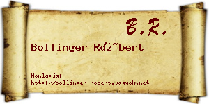 Bollinger Róbert névjegykártya